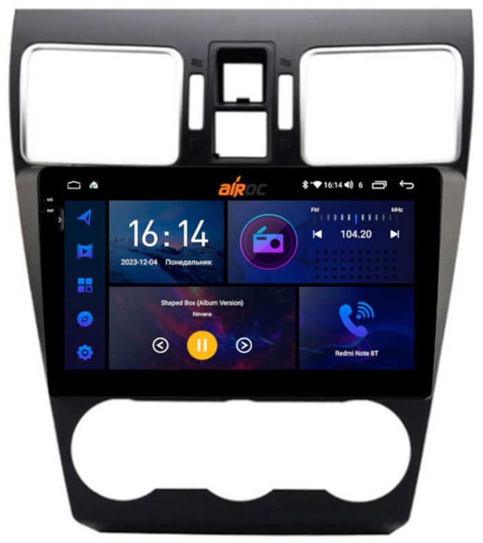 Магнитола для Subaru Forester, XV 2015-2018 - AIROC 2K RI-3402 Android 12, Быстрая, QLed+2K, CarPlay, SIM-слот