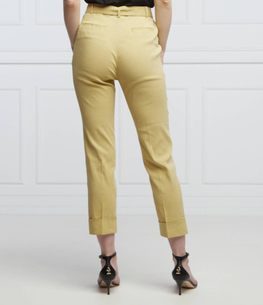 Льняное брюки с ремешком PLAZA Pinko - желтый(1G17CY 7435)