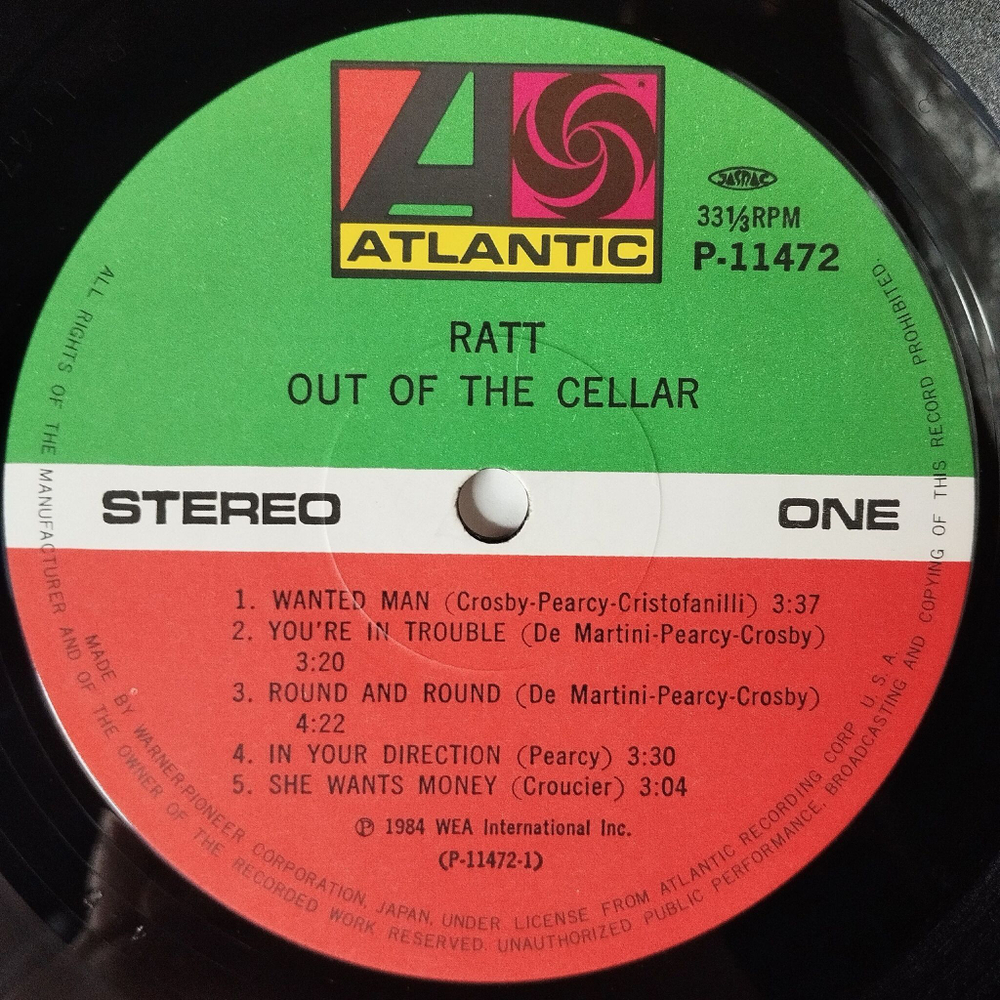 Винтажная виниловая пластинка LP Ratt Out Of The Cellar (Japan 1984) (Obi) In Your Direction