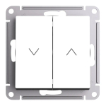 ATLASDESIGN 2-клавишный ВЫКЛЮЧАТЕЛЬ ДЛЯ ЖАЛЮЗИ, сх.4, 10А, механизм, БЕЛЫЙ