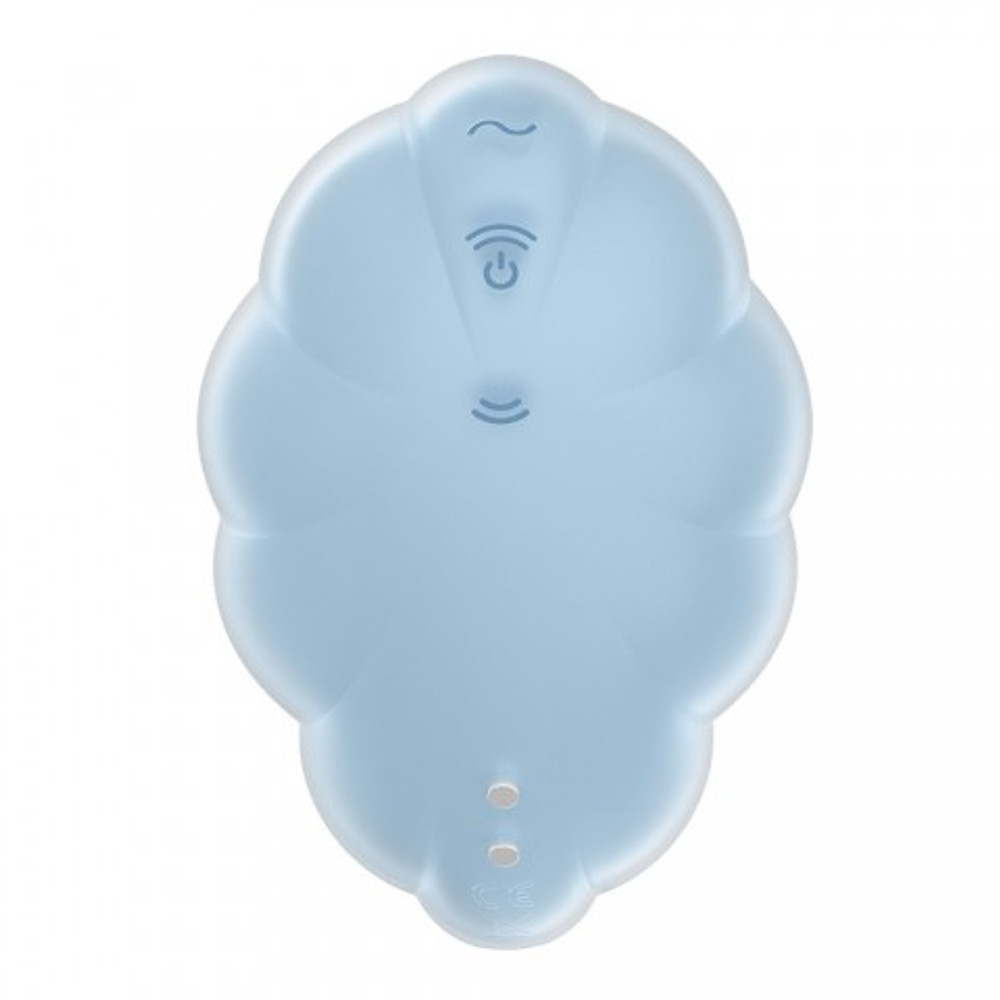 Стимулятор клитора с вибрацией и воздушной стимуляцией Satisfyer Cloud Dancer голубой