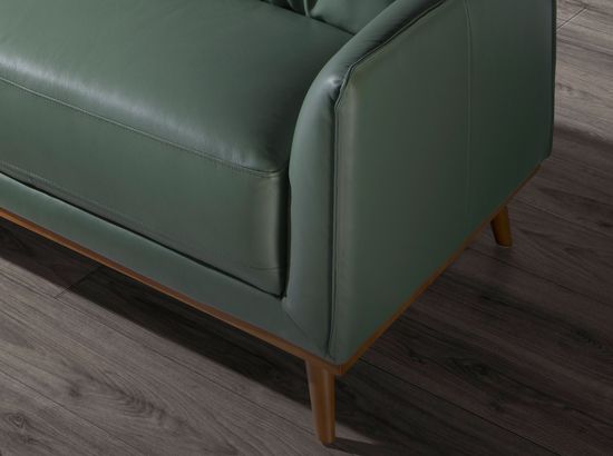 Угловой диван с левым шезлонгом 6200/5607-L-M5677 Angel Cerda из зеленой кожи