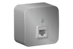 Розетка RJ45 Systeme Electric BLANCA накладная алюминий 30891