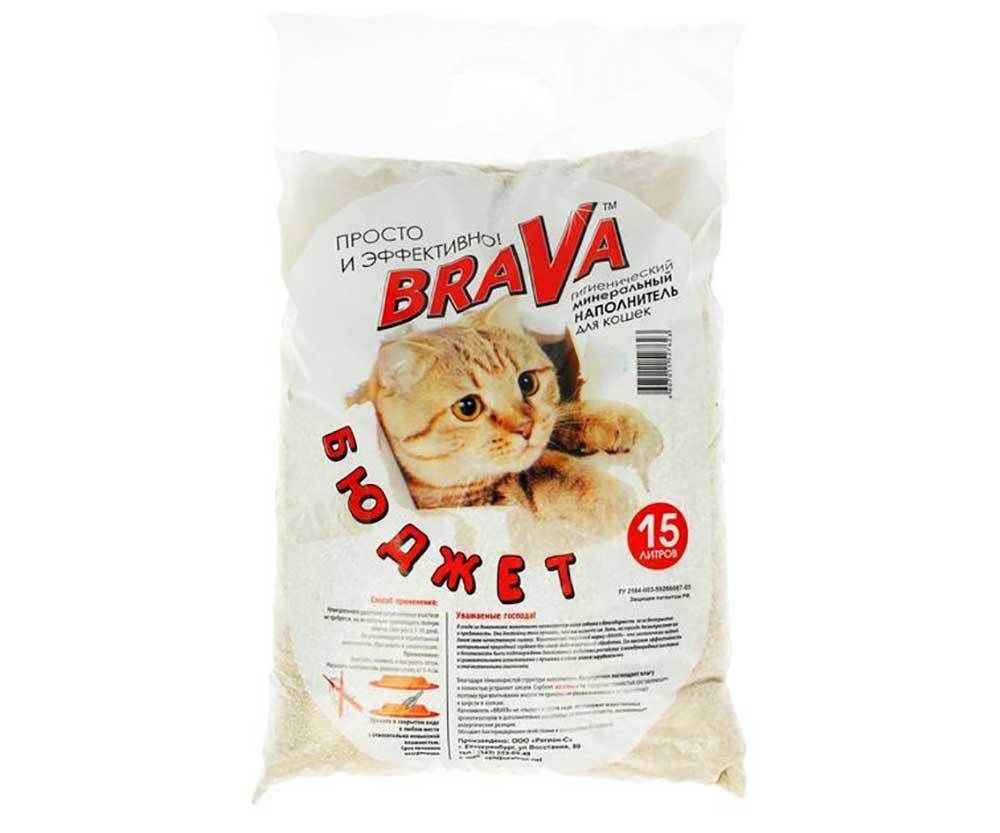 Минеральный наполнитель BraVа Бюджет для кошачьего туалета, 15 л