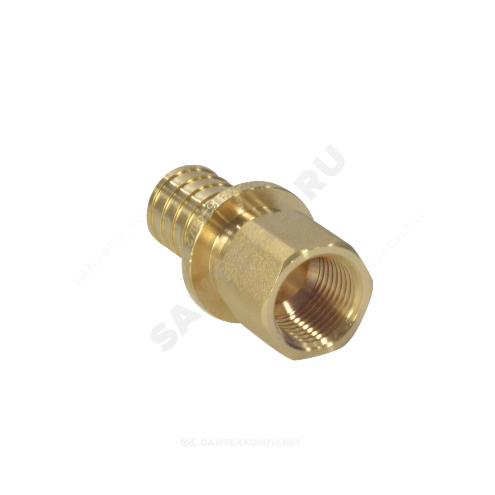 Муфта для PE-X труб аксиальная латунь Дн 25х3/4" ВР РОС