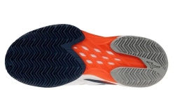Мужские кроссовки теннисные Mizuno Neo Ace CC - white/insignia blue/orange