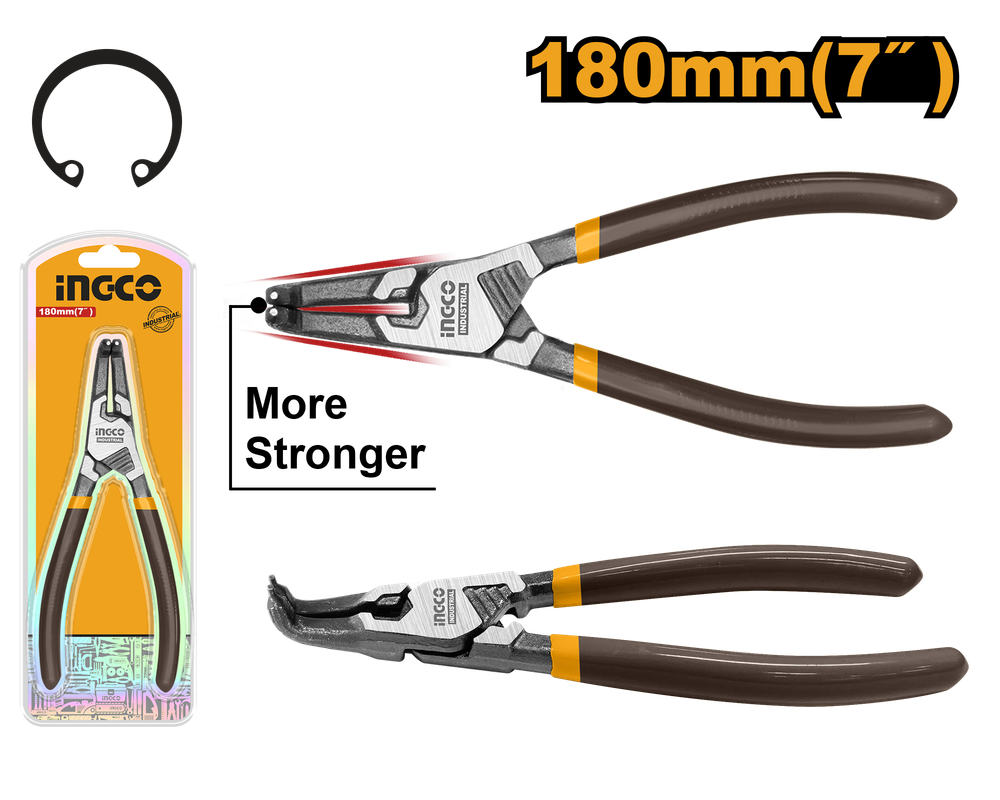 Съемник стопорных колец изогнутый INGCO HCCP261804 INDUSTRIAL 180 мм Съемник стопорных колец изогнутый INGCO HCCP261804 INDUSTRIAL 180 мм