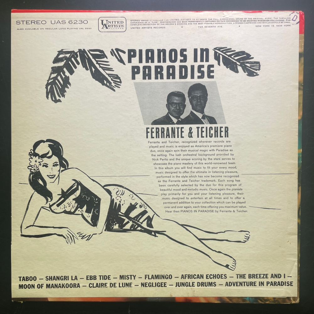 Ferrante & Teicher ‎– Pianos In Paradise (США 1962г.)