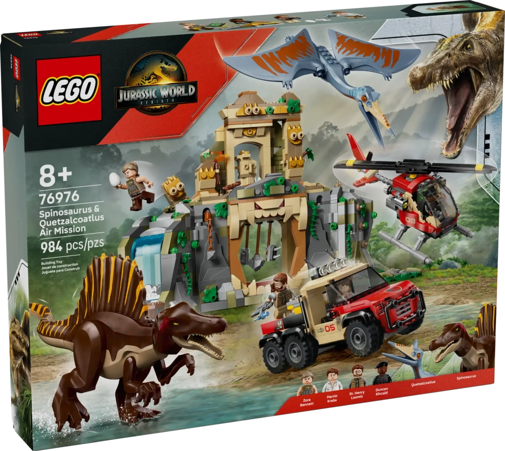 Конструктор LEGO Jurassic World 76976 Воздушная миссия спинозавра и Кецалькоатля