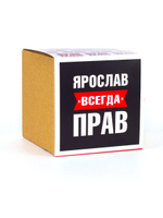 Кружка именная сувенир подарок с приколом Ярослав всегда прав, другу, брату, парню, коллеге, мужу