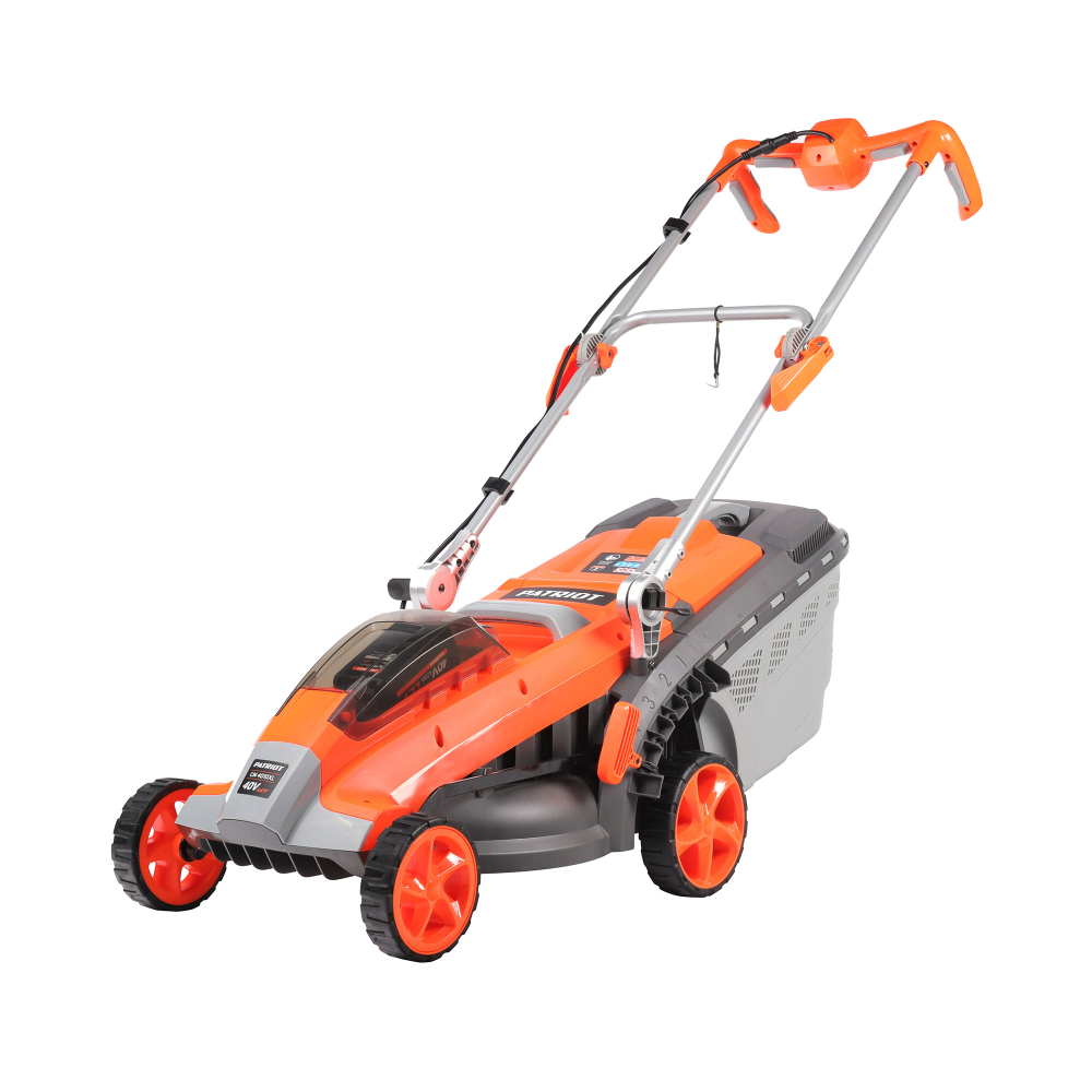 Газонокосилка аккумуляторная PATRIOT CM4010XL, 40B платформа LCT, 37см, бесщёточный дв.,травосб. 40л, одна АКБ(4,0А*ч) и ЗУ