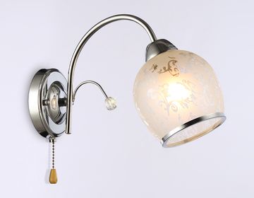 Бра 1*Е27 TR3194 CH/CL/FR хром/прозрачный/белый матовый Traditional Ambrella