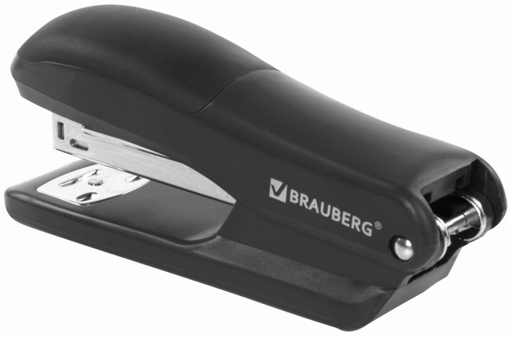 Степлер №24/6, 26/6 BRAUBERG "SX-39", до 25 листов, черный, 228590