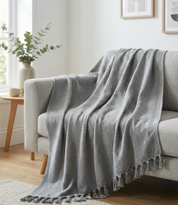Velora Home Плед LUX Однотонный-2 серый цвет 200х230 100% Хлопок