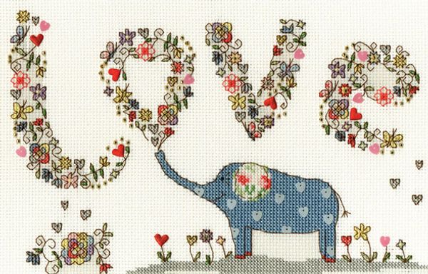 Набор для вышивания нитками Bothy Threads, Love Elly (Люблю Элли), 24х16 см