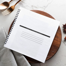 Книга для записи рецептов Eat cook LOVE, 20х20 см, 40 листов на пружине