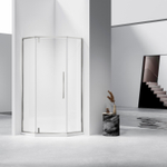 Душевой уголок Vincea Слим-Н (Slim-N) VSP-4SN900CLBN, 900*900, брашированный никель, стекло прозрачное
