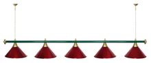 Лампа STARTBILLIARDS 5 пл. (плафоны коричневые,штанга золотая,фурнитура золото)