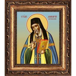 Макарий митрополит Коринфский, преподобный святитель. Икона на холсте.