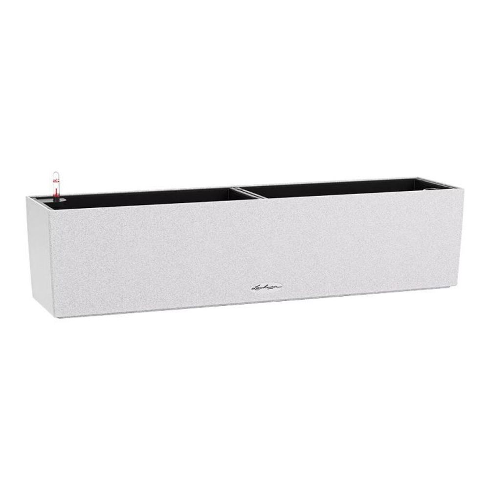 Кашпо Lechuza "Balconera Stone Complete quarz white" (пластик), 79х19хН19 см