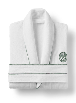 Полотенце теннисное Wimbledon Cotton Terry Baseline Robe — белый/зелёный