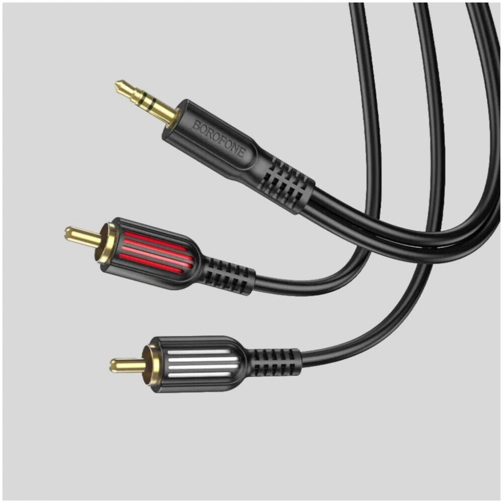 Кабель Borofone BL11 3.5 Jack(m) - 2xRCA(m) 1.5м Black