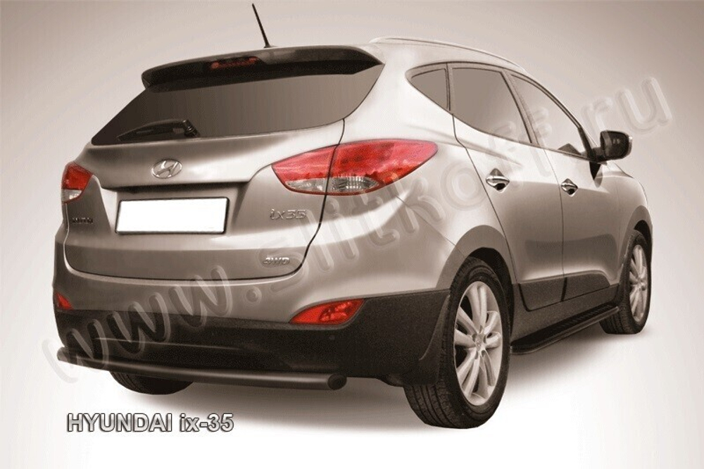 Защита заднего бампера Hyundai ix-35 (2010-2015) d57 черная