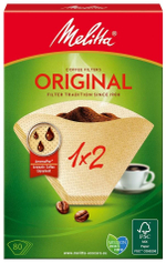 Фильтры для кофе Melitta 1х2, бежевые, 80 шт. (Из Финляндии)