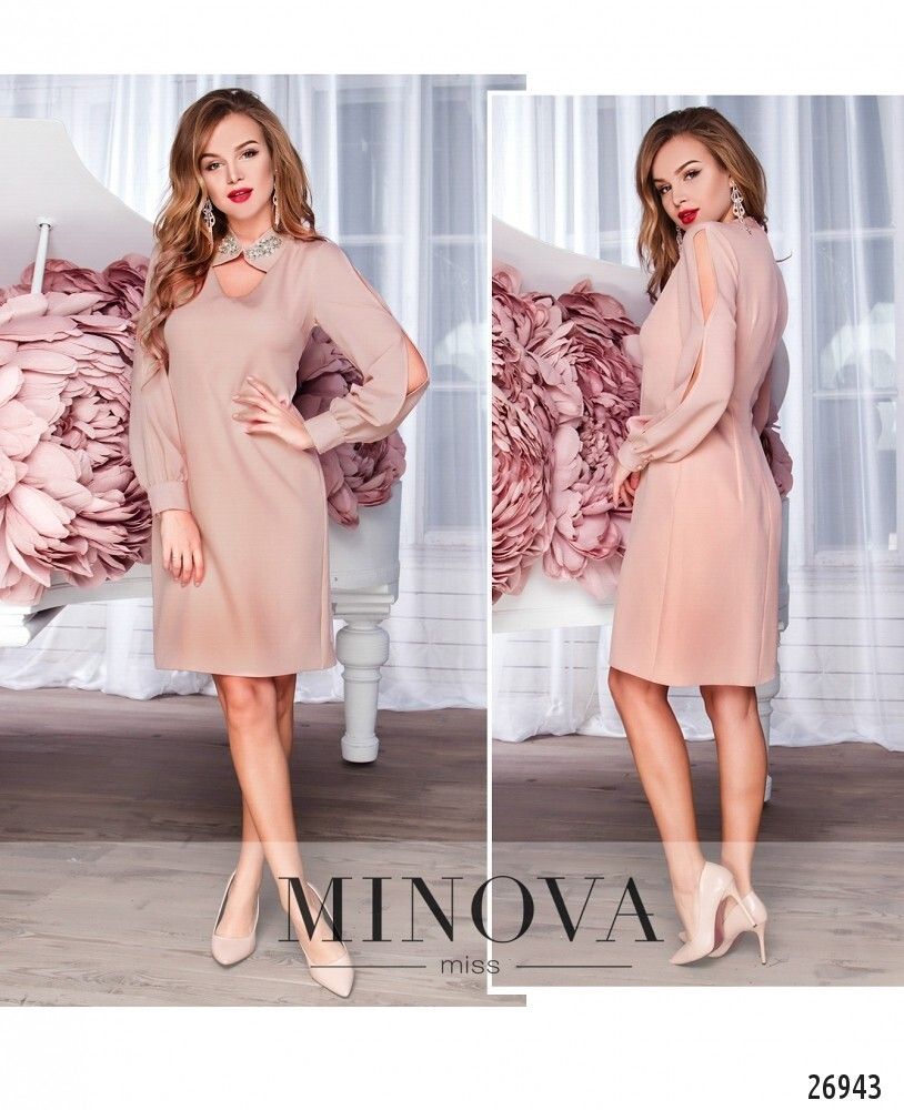 Платье 3108-1-пудра Minova Платье 3108-1-пудра Minova