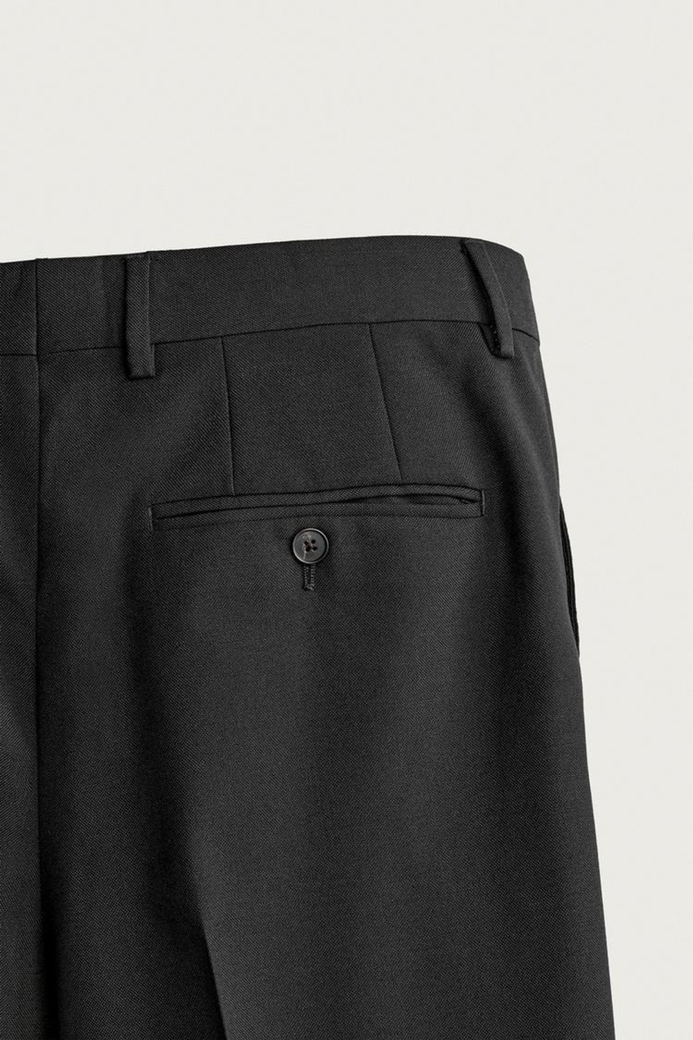 ZARA БРЮКИ REGULAR FIT ИЗ 100% ШЕРСТИ, ЧЕРНЫЙ