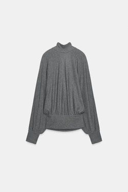 ZARA ТОП С ОТКРЫТОЙ СПИНОЙ, СЕРЫЙ МЕЛАНЖ