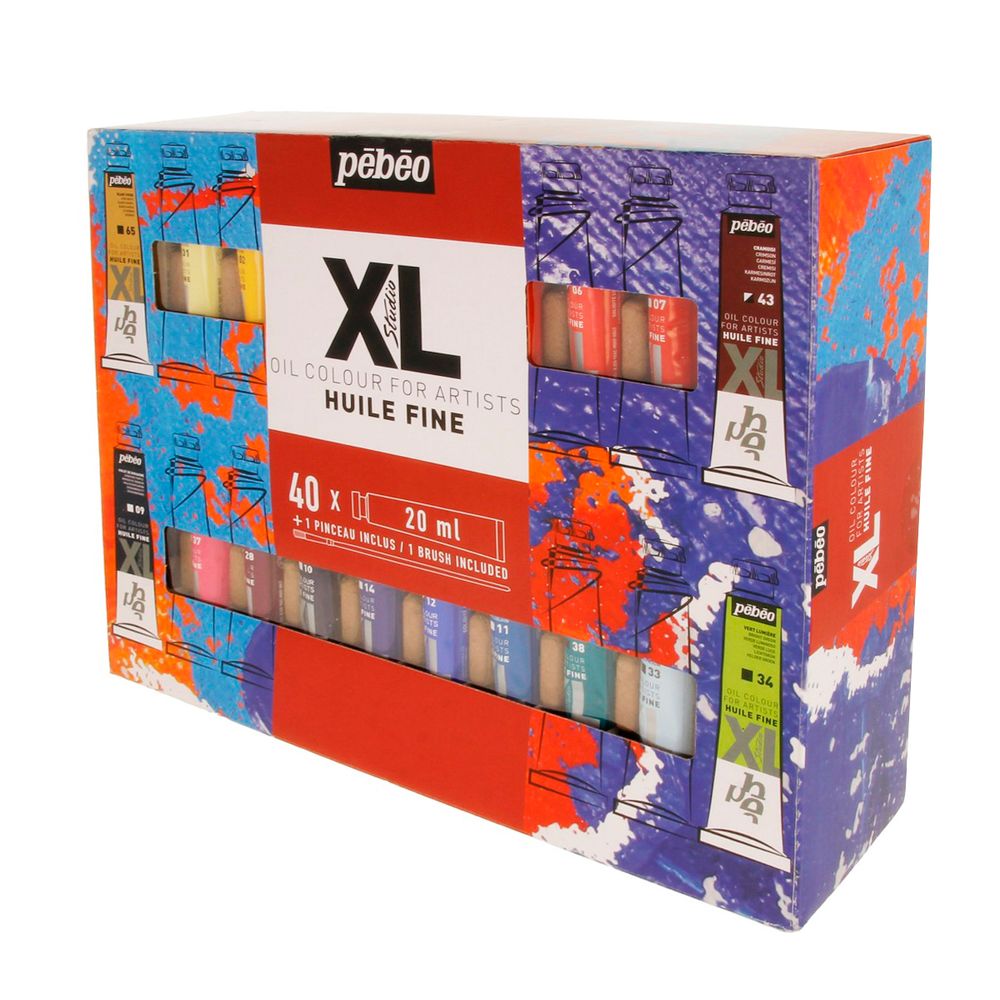 Краска масляная набор XL с кистью 40 цв. по 20 мл, Pebeo, 920246