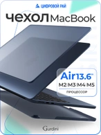 Чехол накладка Gurdini Ultra Slim Case для Macbook Air 13.6" M2 2022 (A2681) Transparent Sand Blue
