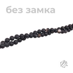 Нить бусин из агата черного матового 8 мм