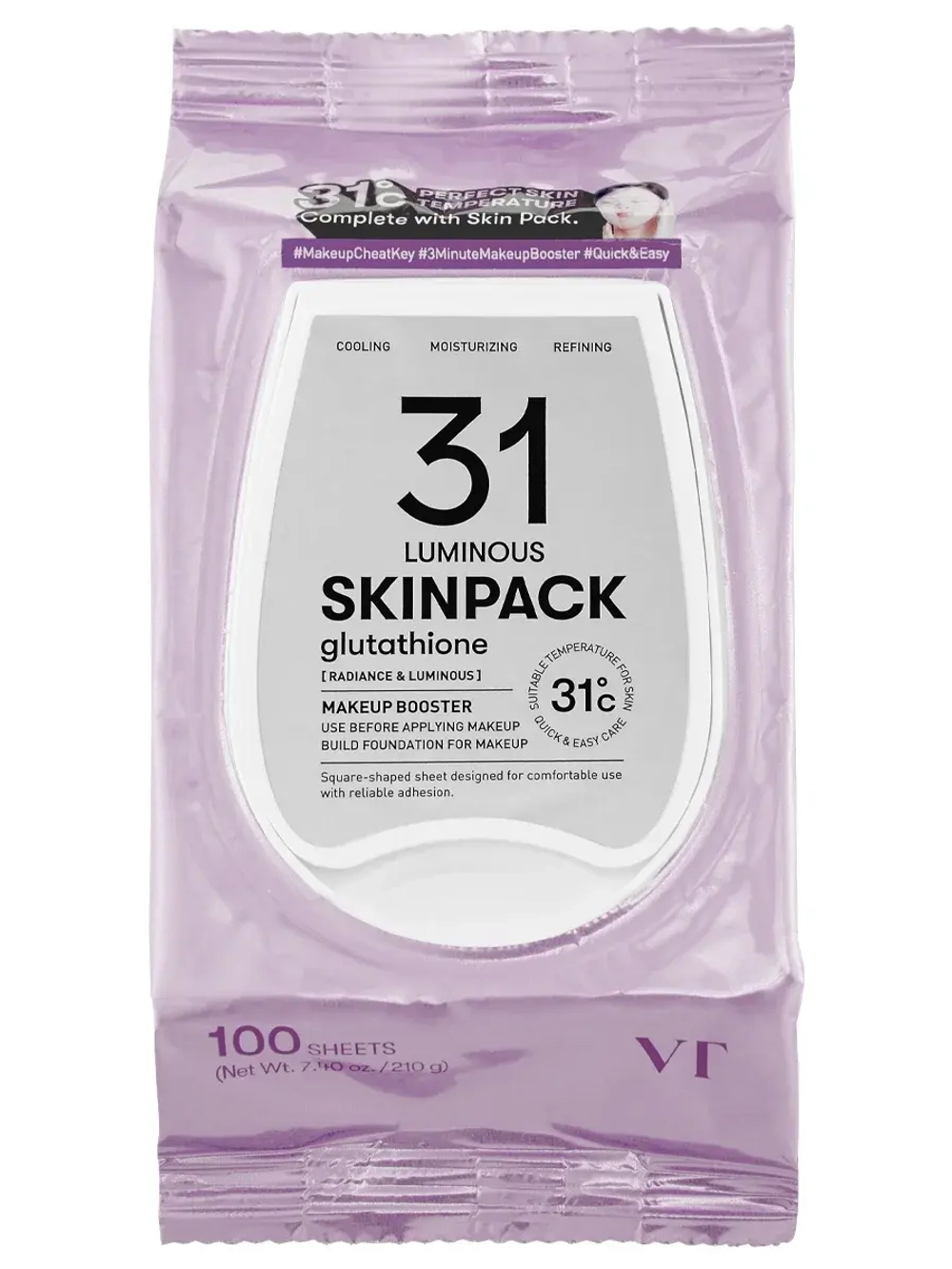 VT Cosmetics Тонер-пэды с глутатионом для подготовки кожи к макияжу 31 Luminous Skin Pack 100 шт