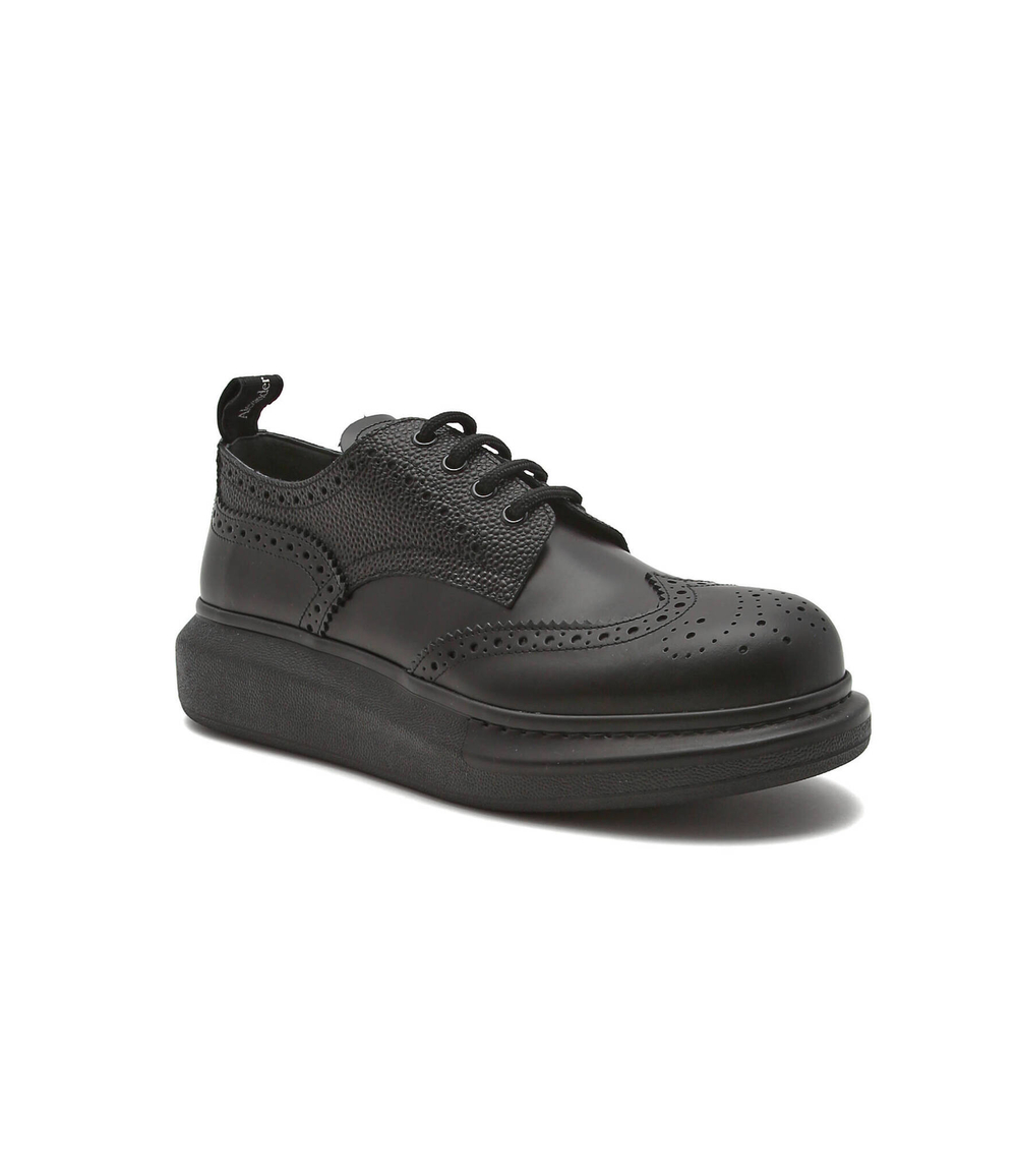 Кожаные оксфорды new liquid spazzolat Alexander McQueen - черный(586200 WHX53)