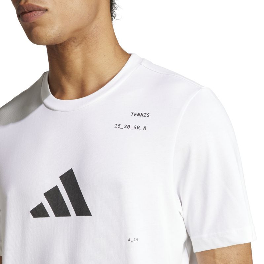 Мужская теннисная футболка Adidas Graphic Tennis Racket T-Shirt - белый