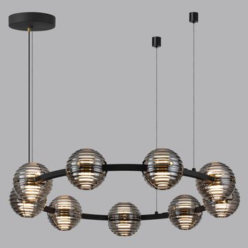 Светодиодная подвесная люстра 90W 4000К 5041/90L чёрный Troni Odeon Light