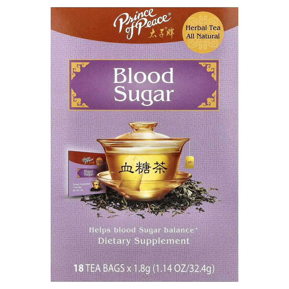 Prince of Peace, Herbal Tea, сахар в крови, 18 чайных пакетиков, 32,4 г (1,14 унции)
