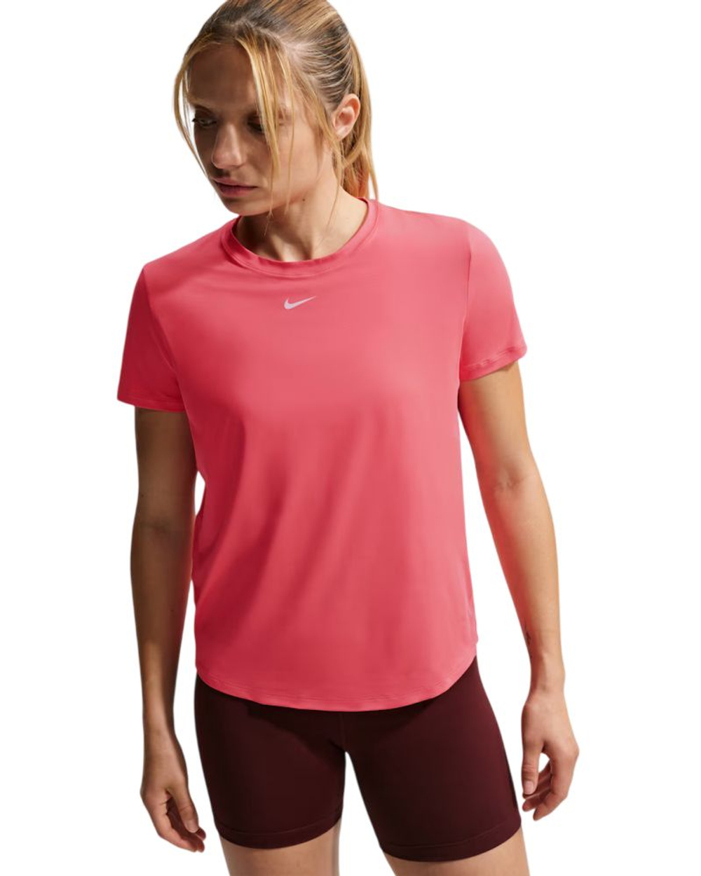Женская теннисная футболка Nike Dri-Fit One Classic - sea coral/white
