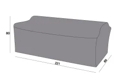 Защитный чехол на диван Капучино, трехместный 222×86,5×81,5 см, цвет серый
