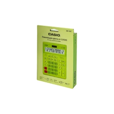Калькулятор CASIO 12 р., САЛАТОВЫЙ, GR-12C-GN-W-EP
