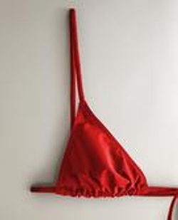 ZARA HOME БИКИНИ ТОП С ТРЕУГОЛЬНЫМИ ЧАШКАМИ, КРАСНЫЙ