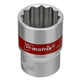 Набор торцевых головок, 1/4", 12 гранные, CrV, 4-13мм, 10 штук Matrix — фото 2