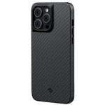 Чехол из арамидного волокна с поддержкой MagSafe PITAKA MagEZ Case Pro 3 1500D для iPhone 14 Pro Max, Black / Grey Twill (Cаржевое переплетение)