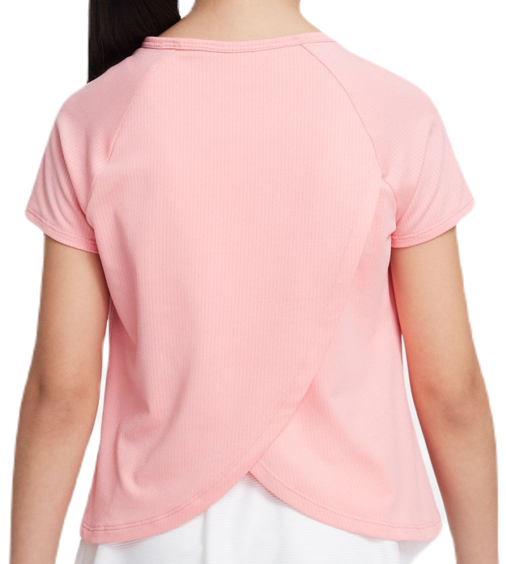 Футболка для девочки теннисная Nike Dri-Fit Victory - coral chalk/coral chalk/white