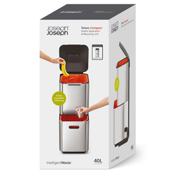 Контейнер для мусора с двумя баками totem compact, 40 л, нержавеющая сталь