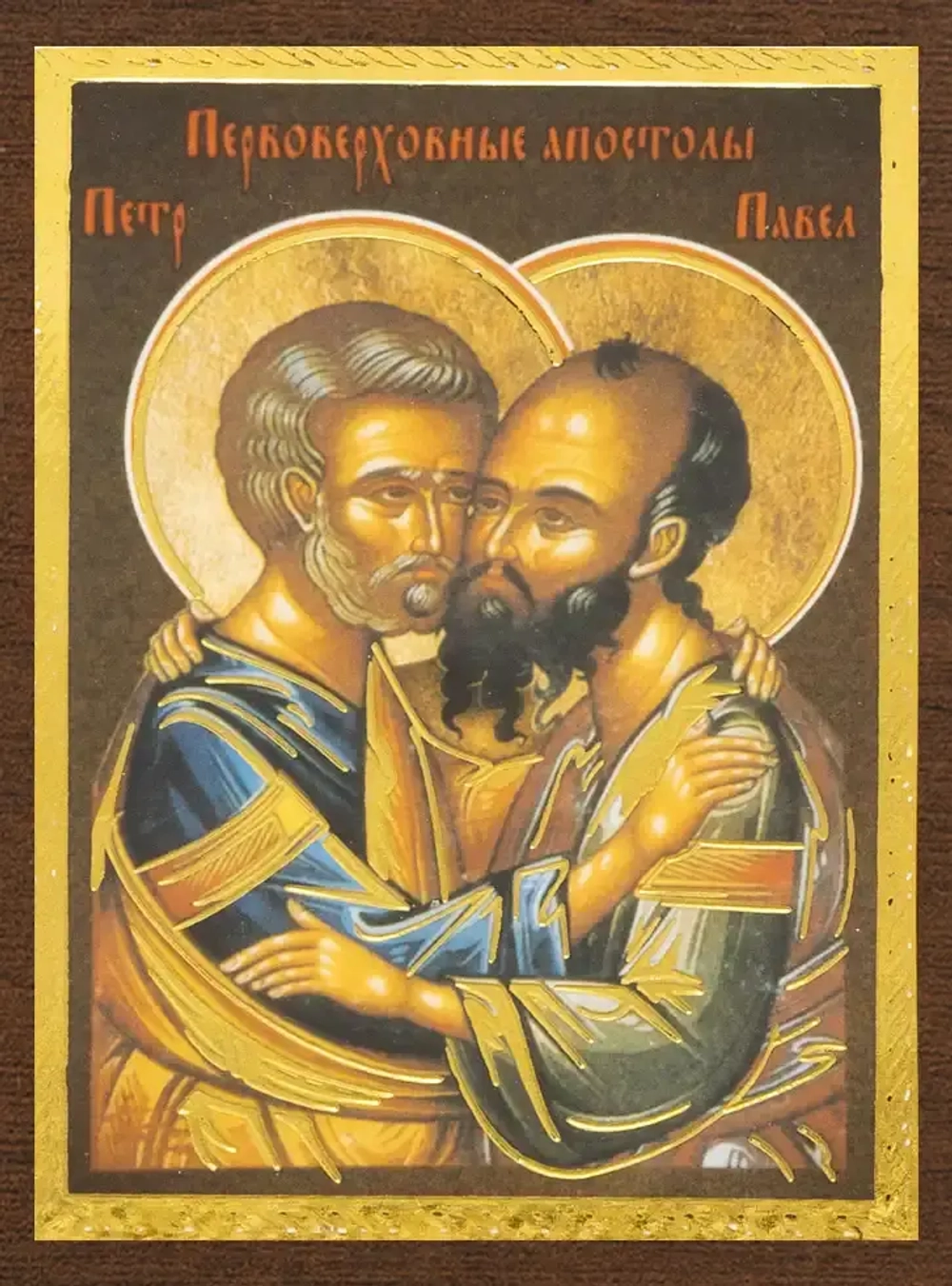 Икона "Петр и Павел Апостолы" 4х6 на МДФ-6