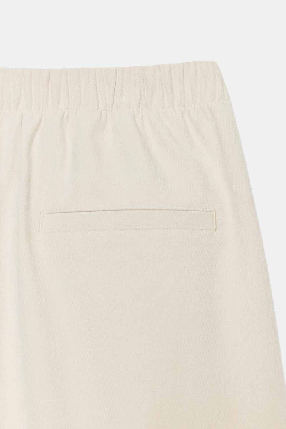 ZARA ШИРОКИЕ БРЮКИ С ЭЛАСТИЧНЫМ ПОЯСОМ, ЭКРЮ