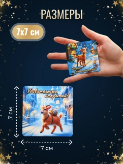 Новогодние магниты на холодильник символ года Козы 2027
